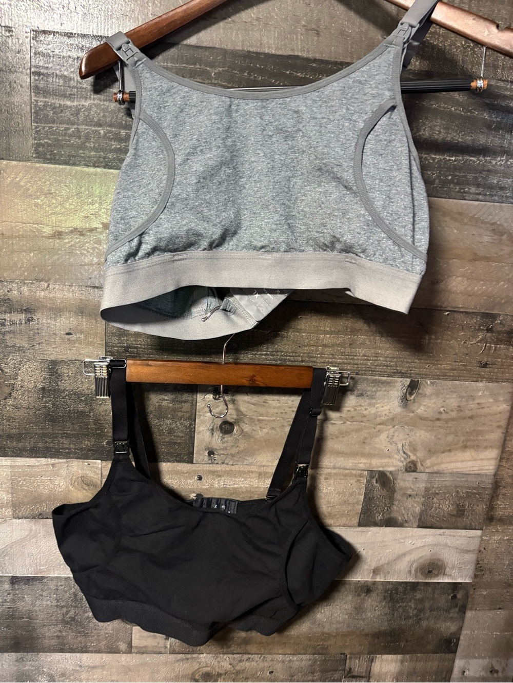 2pk Momcozy Cotton-Blend Gray & Black Nursing/Everyday Bra XL